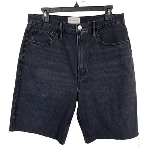 Frame Denim shorts wide leg denim black size 30 - Picture 2 of 4